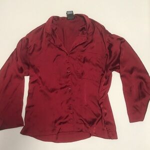 Silk Red Button-Up Button up